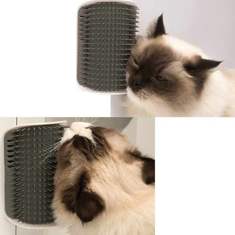 3.0 Softer Cat Self Groomer with Catnip, Dog Cat Corner Groomer,Wall Corner Scratcher Comb,Grooming Massage Brush, Perfect Scratch Massager Tool for Long & Short Fur Kitten/Puppy (1 Pack) 3.0 Softer Grey (1 Pack)