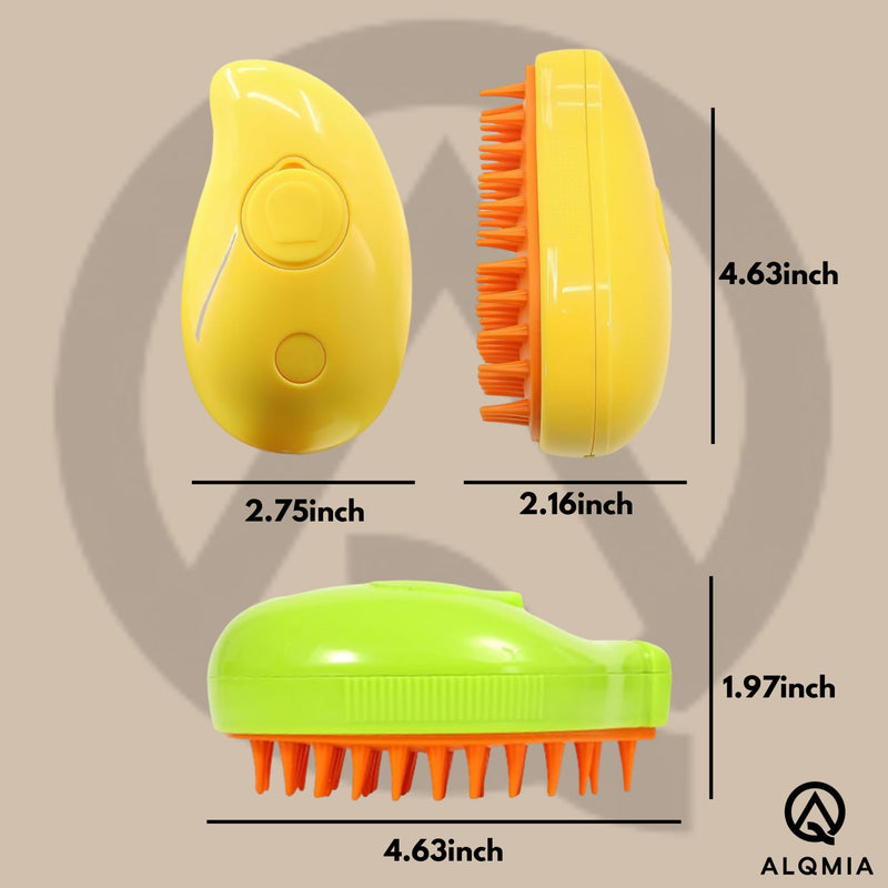 Cat Steam Brush 3 in 1, Silicone Massage Grooming & Pet Hair Remover, Spritz Defur Comb for Cats Dogs, Steamy Brush, Misting Pets Grooming Comb, Pet Hair Brushes Indoor Steamer by ALQMIA (Green) Green - PawsPlanet Australia