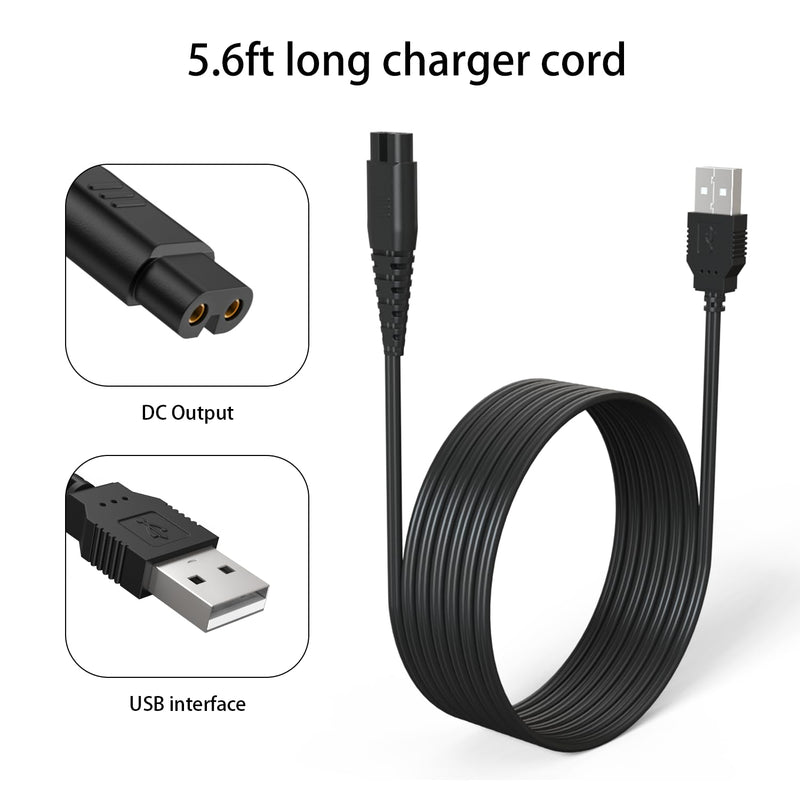USB Charging Cable Cord for oneisall Low Noise Dog Clippers Model RFC-676 Only- Fit for oneisall Rechargeable Stainless Steel Blade Pet Shaver