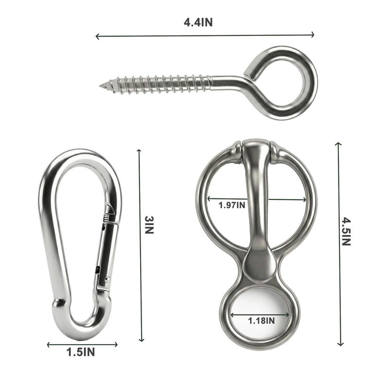 Rmotdb1pcs Horse Tie Ring, Heavy Duty Stainless Steel Tie Ring Horse Training Equipment with Eye Bolt,Quick snap,Humane and Safe Tie Way - PawsPlanet Australia