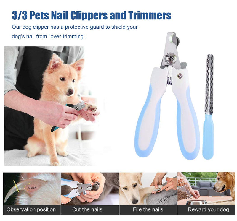 Pet Washing Bathing Grooming Gloves Dog Cat Hair Remover Brush Hair Removal Gloves Pet Nail Clippers, 3 in 1 Pet Washing Bathing Grooming Kit - PawsPlanet Australia