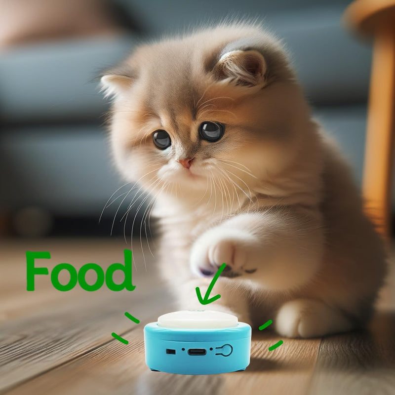 Talking Buttons for Cats and Dogs, Set of 4 Blue Rechargeable Buttons with Voice Recording for Pet Communication, Long Standby Time, Puppy & Kitten Easy Press Training Buzzer - PawsPlanet Australia