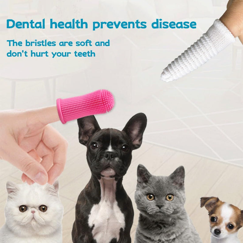 Pack of 12 Dog Toothbrush, 360º Dog Finger Toothbrush, Cat, Dog Toothbrush, Silicone Pet Teeth Cleaning Toothbrush Kit for Dogs, Puppies, Cats & Small Pets Dental Care