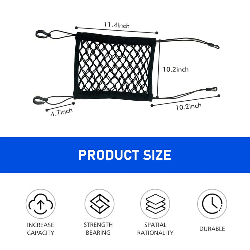 1 PC Car Front and Rear Seats Pet Isolation Net, Double-Layer Coarse Net Breathable Anti-Scratch Anti-Collision Dog Safety Barrier Protection, Flexible Storage Bag, Universal for Cars (Black) - PawsPlanet Australia