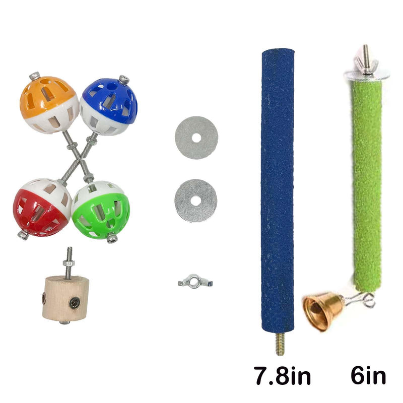 Bird Perch Toy with Rotating Balls Natural Parrot Large Bird Stand Perches Toy Wood Rotate Spinning Balls for Cage Parakeet Budgies Parrotlets Lovebird Cockatiels Conure Macaw African Greey - PawsPlanet Australia