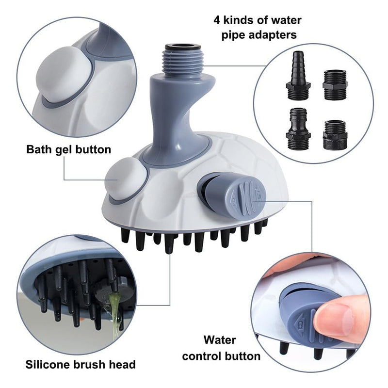 Dog Bath Brush Spray, Dog Shower Head w/4 Sprinkler Adapter for Bathtub Faucet Pet Bathing Massaging & Grooming,Washing - PawsPlanet Australia