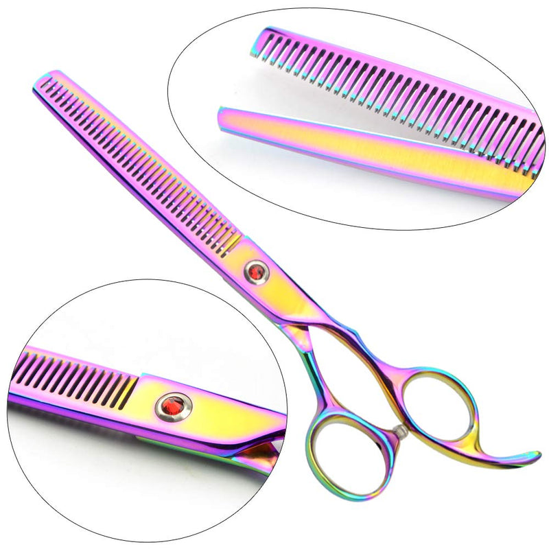 LILYS PET Professional PET DOG Grooming Coated Titanium scissors suit Cutting&Curved&Thinning shears (7.5 inches, Rainbow)… 7.5 inches - PawsPlanet Australia