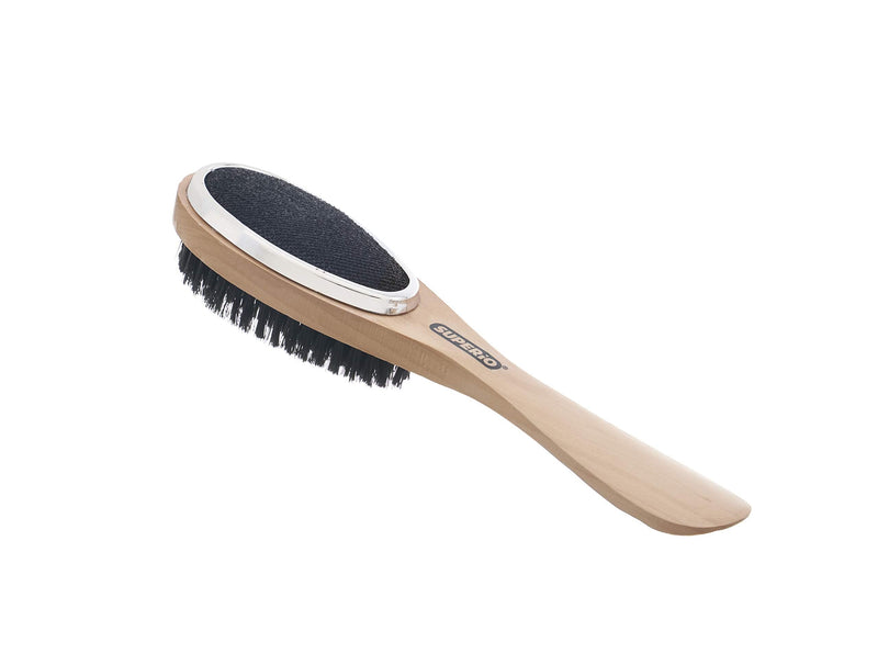 Superio Clothes Brush Garment Brush Pet Hair Remover 3 in 1 Lint Brush, Clothing Brush, and Shoe Horn for Suit, Wool Coat, Sweaters, Shoes, Double Sided Portable Depiller with Wood Handle (3) -Superio 3 Pack - PawsPlanet Australia