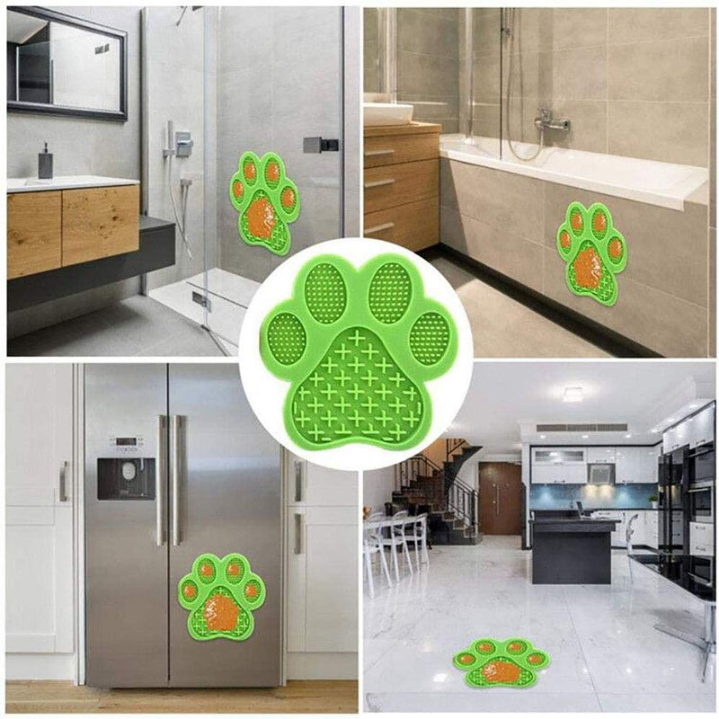 Dog Licking Mat for Anxiety Peanut Butter Slow Feeder Dog Bowls Dog Licking Pad with Strong Suction to Wall for Pet Bathing,Grooming,and Dog Training Green-mat - PawsPlanet Australia