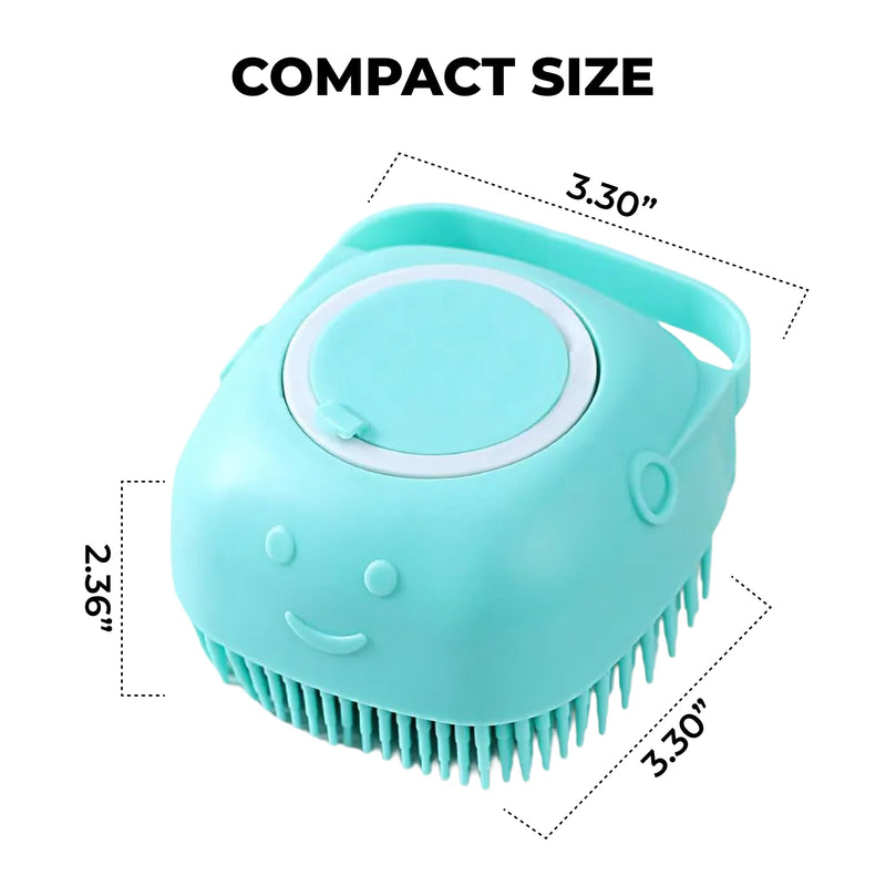 Dog Bath Brush - Silicone Pet Grooming Tool for Dogs & Cats - Hair Remover & Shampoo Scrubber for Sensitive Skin