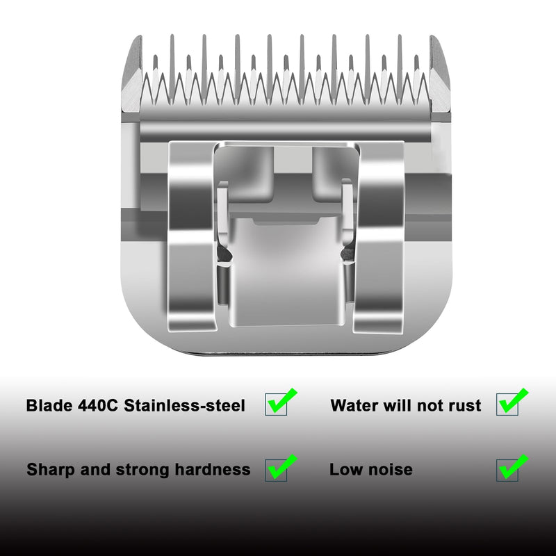 7 Skip Tooth Detachable Pet Dog Grooming Steel Blades,Compatible with Andis,Oster A5,Wahl KM10 Series Clippers,Cut Length 1/8-Inch (3.2mm) ?2 Pack 7 Skip Tooth-2 PCS Silver