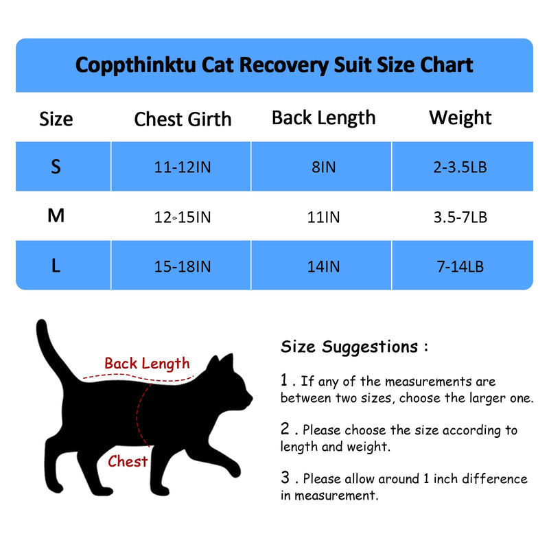 Coppthinktu Cat Professional Recovery Suit After Surgery, Breathable Cat Surgery Recovery Suit for Abdominal Wounds or Skin Diseases, E-Collar Alternative After Surgery Wear Anti Licking Wounds Large White