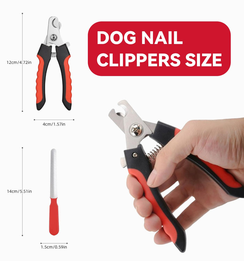 QMWG 12 X 4 CM Dog Nail Clippers for Small Dogs, Ultra Sharp Stainless Cat Nail Clippers with Guard for Large to Medium Dogs, Cats, Rabbits and Guinea Pigs, Free Nail File - PawsPlanet Australia