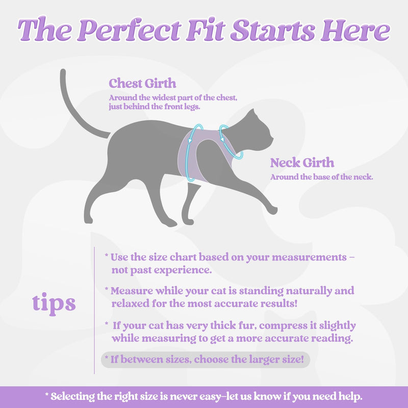 rabbitgoo Cat Harness and Leash Set for Walking Escape Proof, Adjustable Soft Kittens Vest with Reflective Strip for Cats, Comfortable Outdoor Vest, Light Purple, S Small - PawsPlanet Australia
