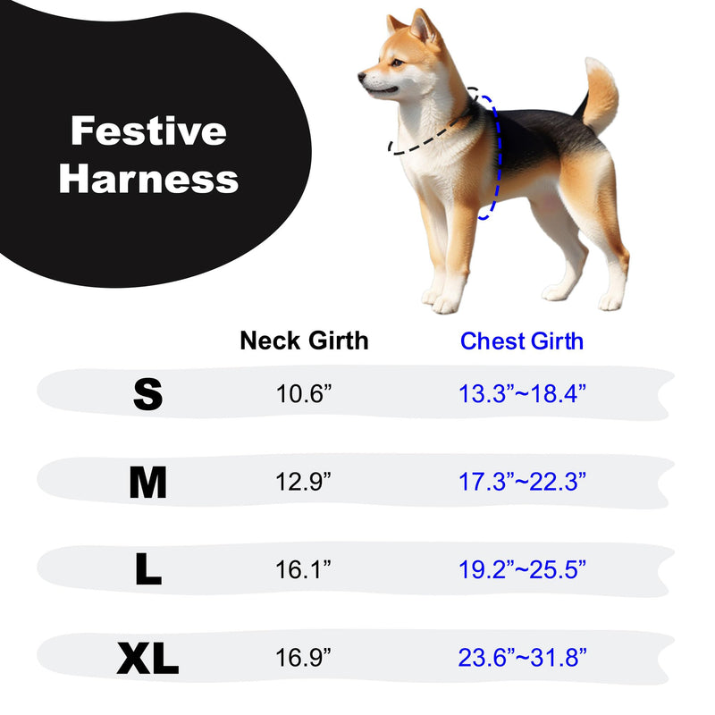 Puppia Festive Hooded Dog Harness Over-The-Head Warm Winter Checkered Pattern Adjustable Chest for Small and Medium Dog, Green, Medium - PawsPlanet Australia