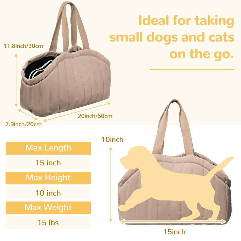 Dog Purse Carrier for Small Dogs - Dog Carrier Purse with Secure Harness Clip, Dog Tote Bag for Small Dogs and Puppies - Brown - PawsPlanet Australia