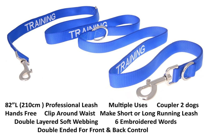 TRAINING Blue Color Coded 2 4 6 Foot Or Coupler Professional Dog Leash (Do Not Disturb) PREVENTS Accidents By Warning Others of Your Dog in Advance (Coupler Professional Leash) - PawsPlanet Australia