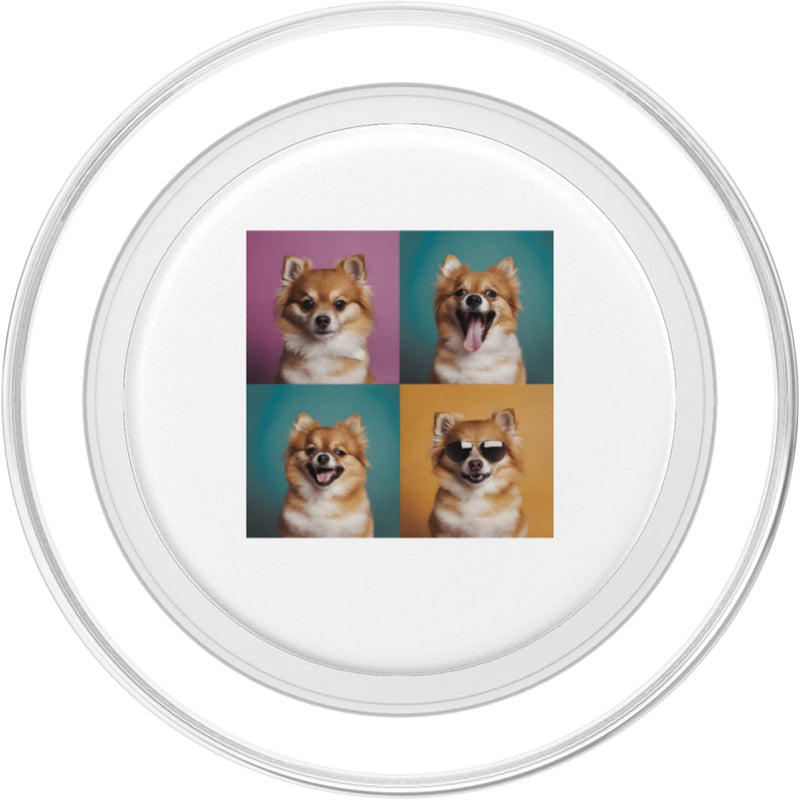 Pomeranian Pet Face Portrait Photobooth With Sunglasses PopSockets PopGrip for MagSafe Magnetic PopGrip - PawsPlanet Australia