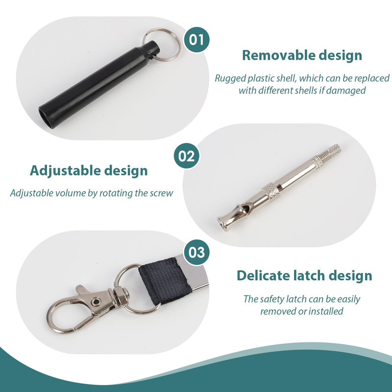 2PCS Dog Training Whistle, Silent Dog Whistle with Lanyard, Adjustable Silent Dog Training Whistle to Stop Barking Neighbors Dog and Recall Training(Black and White) - PawsPlanet Australia