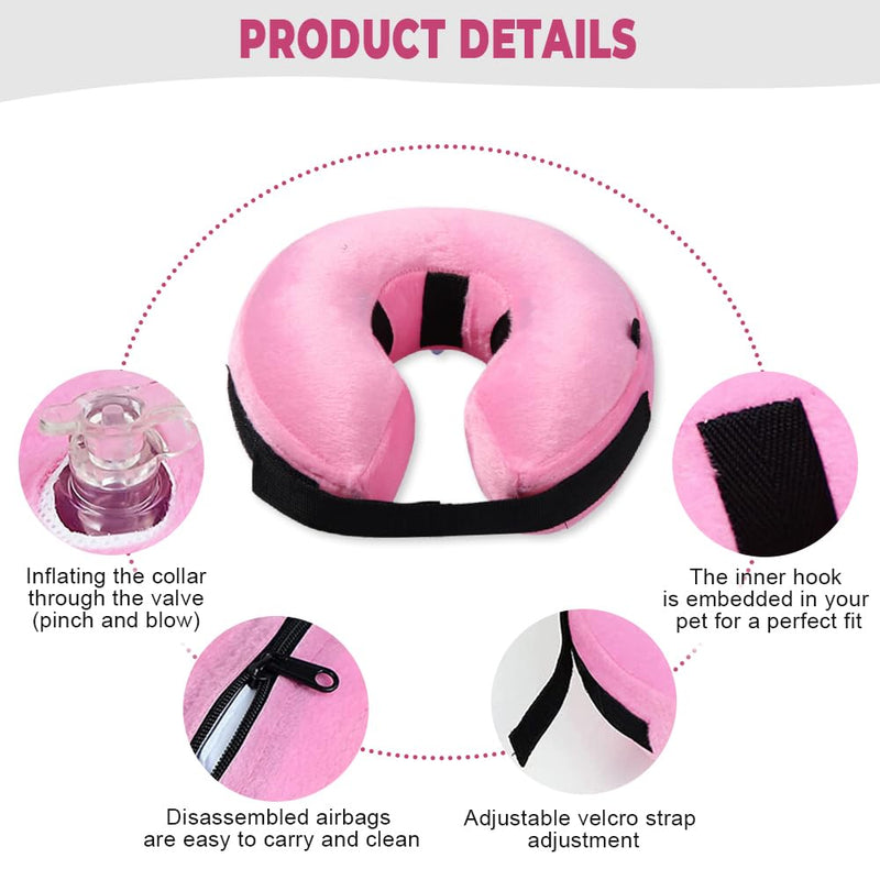 Inflatable Collar Dog Cat Dog Collar Leak Protection Soft Collar Dogs After Surgery with Adjustable Fastening Protective Collar Dog Collar Cat Inflatable Dog Collar for Recovery M