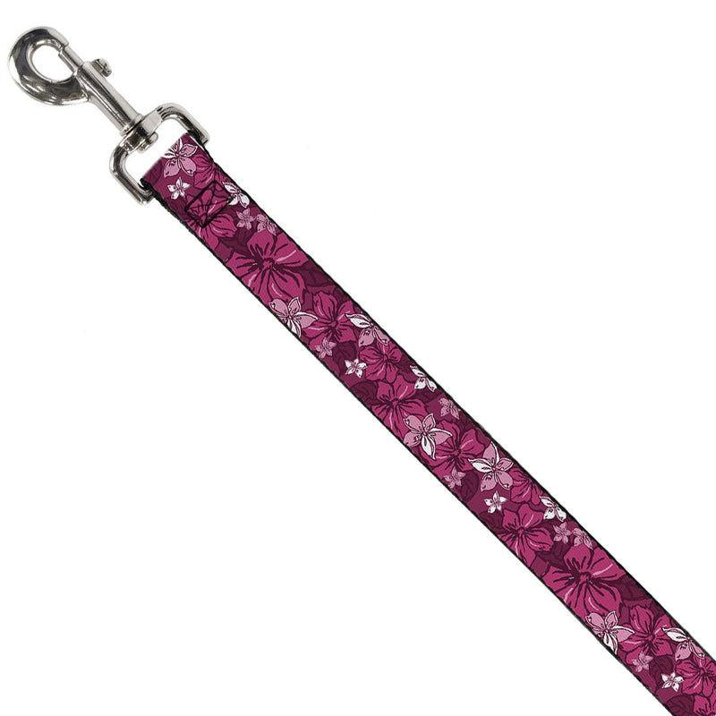 Buckle-Down Pet Leash - Hibiscus Collage Pink Shades - 6 Feet Long - 1.5" Wide - PawsPlanet Australia