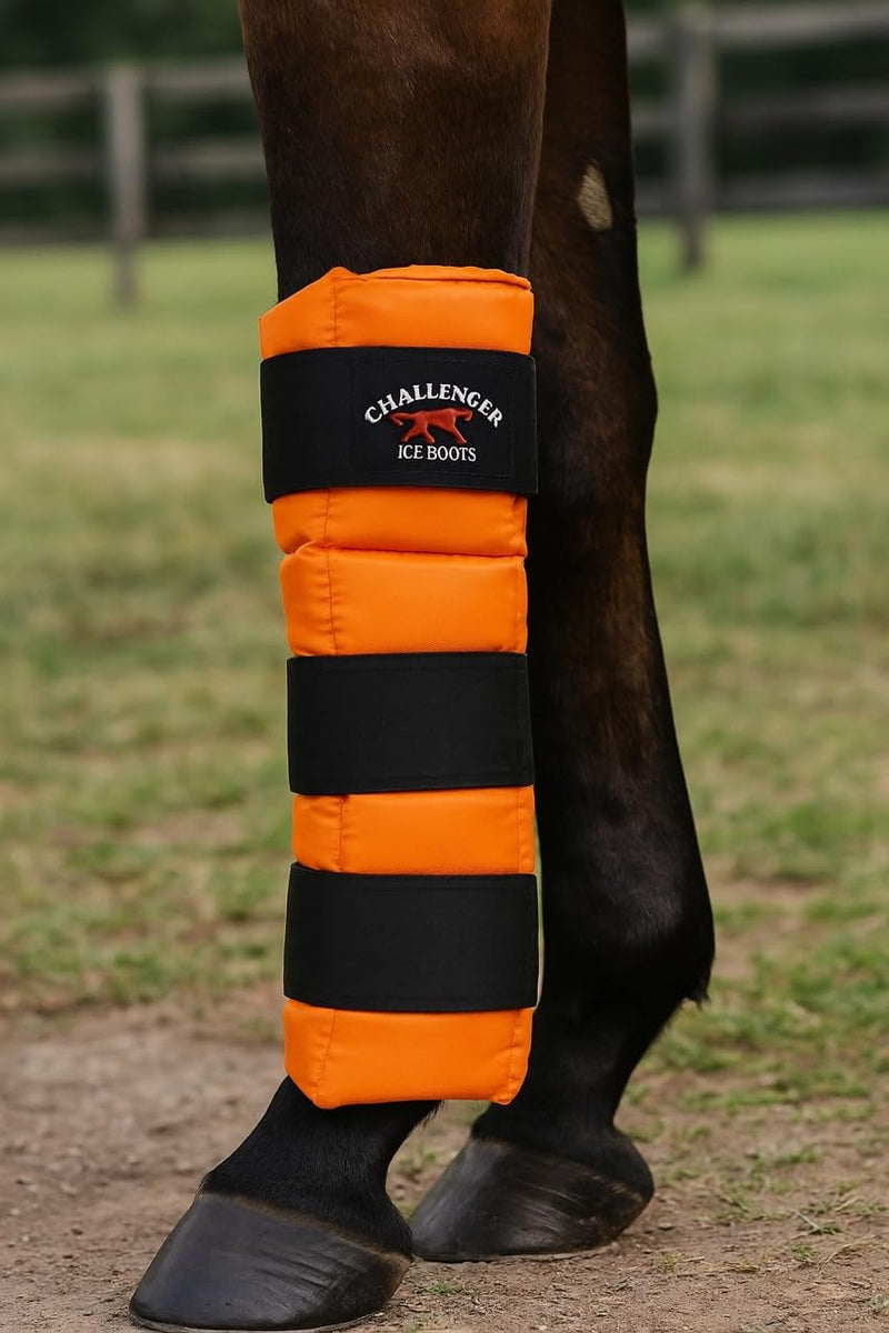 Horse Cooling Gel Leg Wrap – Quick-Cooling Therapy Wrap for Exercise, Injury Relief & Recovery, Orange (41GR01OR)