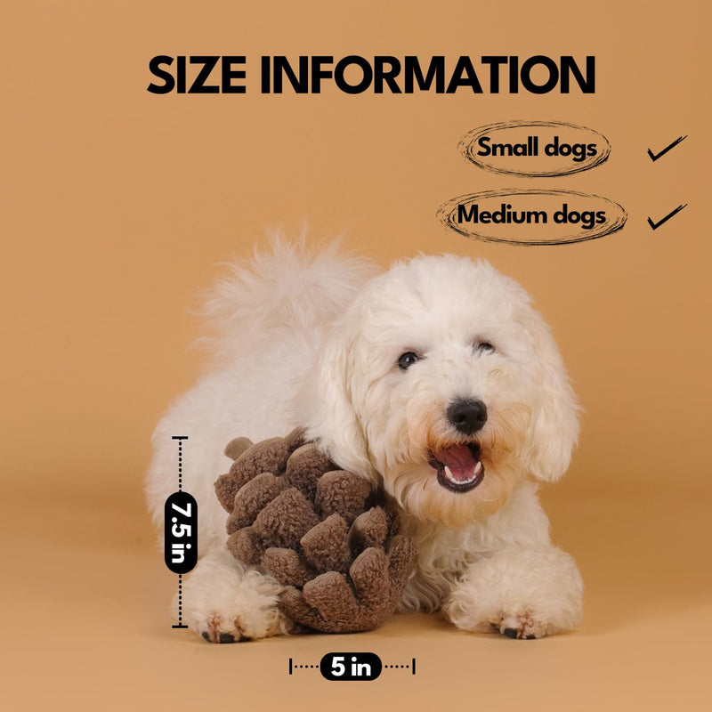 Interactive Pinecone Shaped Dog Toy, Enrichment Squeaky Snuffle Dog Toy, Cute Dog Puzzle Toy, Durable Plush Dog for Small and Medium Dogs - PawsPlanet Australia