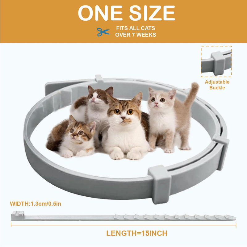 Flea and Tick Collar for Cats &Kitten, Natural Essential Oil Flea and Tick Prevention for Cats, 15 Inch, 8 Month Protection, 2 Pack - PawsPlanet Australia