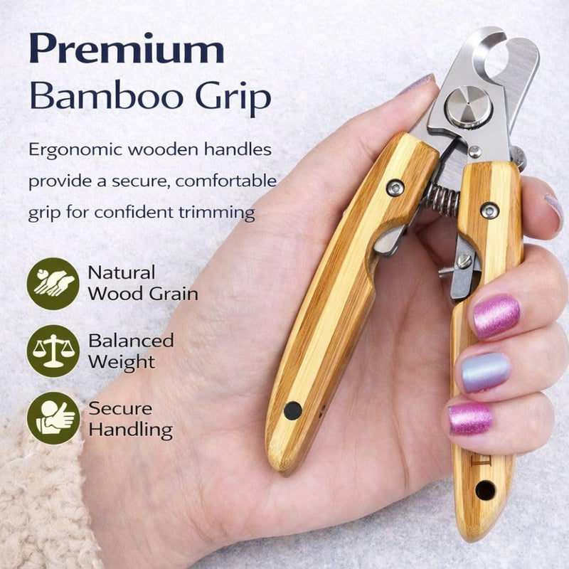 Diamondg Big Dog Heavy Duty Dog Nail Clipper and Trimmer with Full Length Hardened Steel and Wooden Handle Beige - PawsPlanet Australia