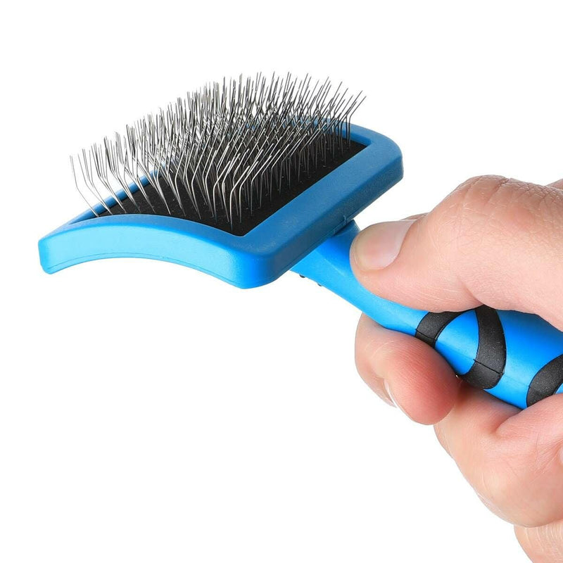 GROOM PROFESSIONAL Curved Firm Slicker Dog Brush - Dog Grooming Brush - Dematting Brush for Dogs - Long & Short Pins - Perfect for Removing Matts & Tangles - Professional Quality - Large - PawsPlanet Australia