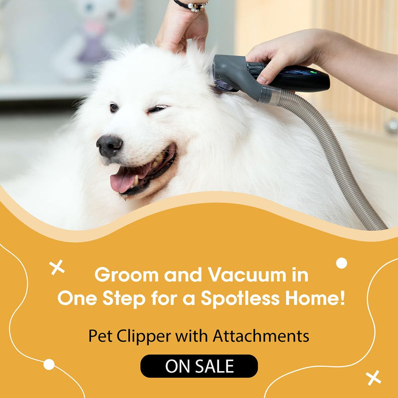 NebulaBloom 2-in-1 Pet Grooming Clipper wtih Vacuum Connector, Professional Hair Trimmer with Vacuum Collection System, 2-Speed Quiet Dog Grooming Kit,Cordless Trimmer Shaver for Dogs and Cats - PawsPlanet Australia