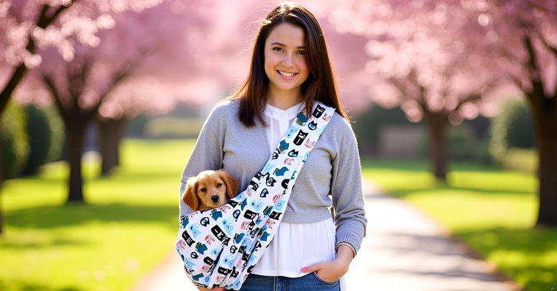 Double-Layer Adjustable Pet Carrier Sling Bag for Large Dogs and Cats, Reversible Design, Dog mom Gifts,Navy and Pink (White) white - PawsPlanet Australia