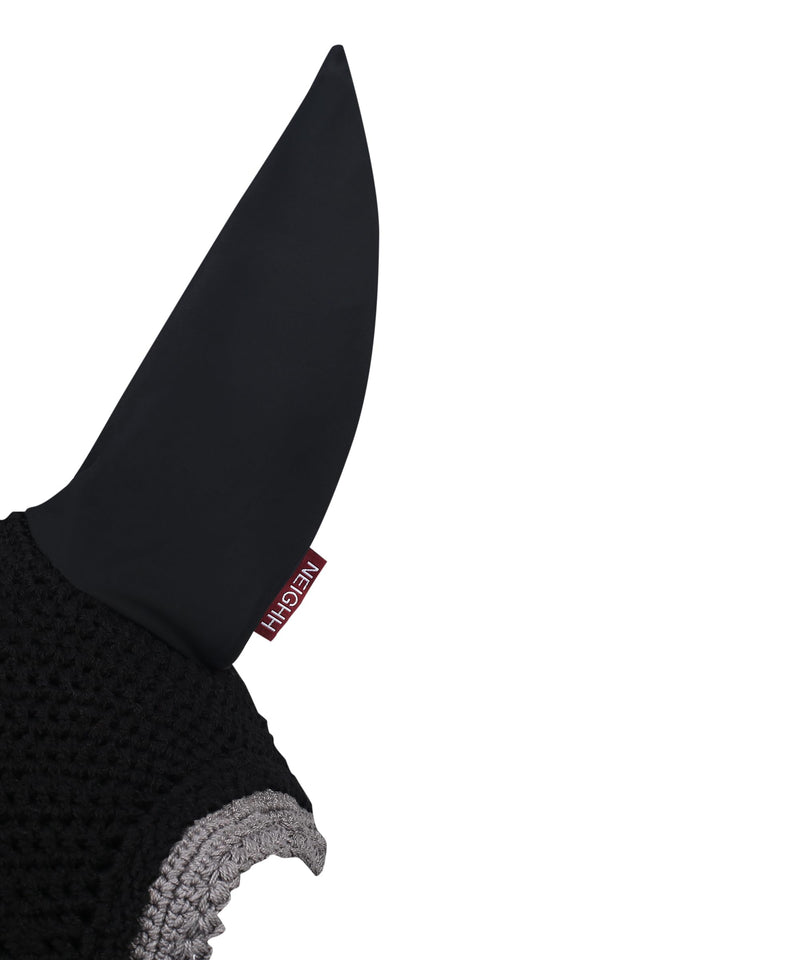 Void Ear Bonnet with Sound Resistant and Soft Stretchable Lycra Ears (Large: (Horizontal) A: 34cm, (Vertical) B: 42cm, Black-Grey) Large: (x-axis) A: 34cm, (y-axis) B: 42cm - PawsPlanet Australia