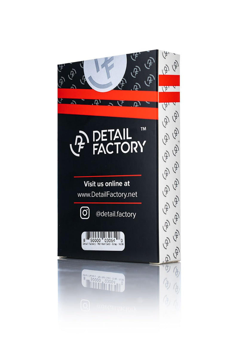 Detail Factory - Pet Hair Card - Perfect for Easily Removing Pet Hair from Automotive Carpet and Upholstery; Ergonomic Design; Durable Long Lasting Rubber Edge; Professional Grade (Grey & Black) - PawsPlanet Australia
