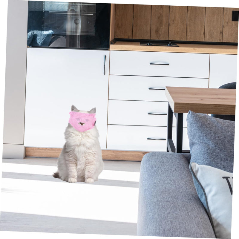 STOBAZA Breathable Polyester Cat Muzzle with Anti-Bite Function and Washable Material for Bathing and Injection Applications in Cats and Kittens