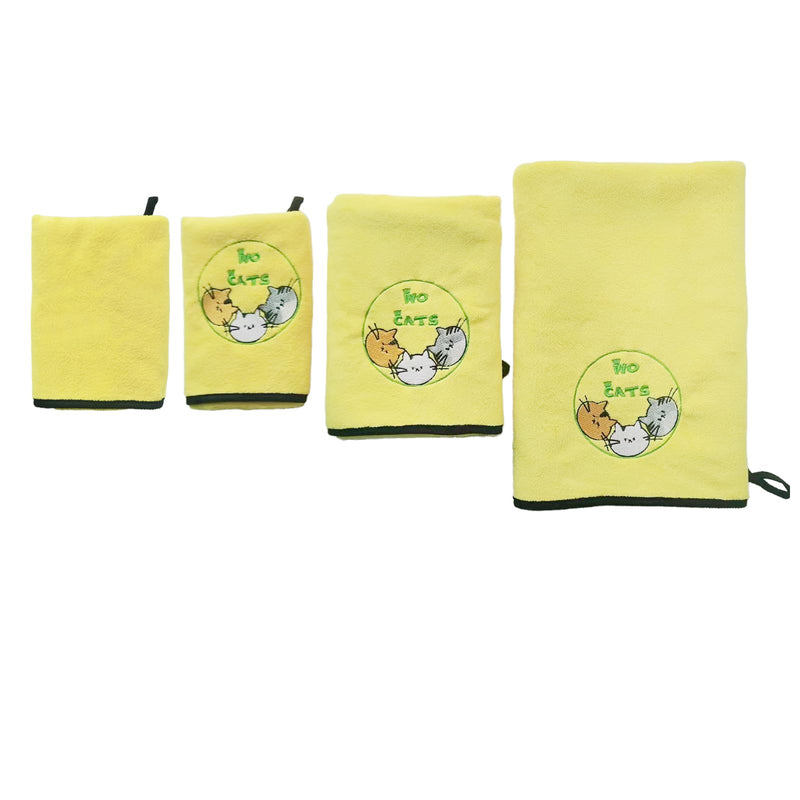 Microfiber Dog Towels- Super Absorbent Fast Drying Towels for Dogs Cats Yellow & Grey(M 19.69 * 39.37 in) M 19.69*39.37 in - PawsPlanet Australia