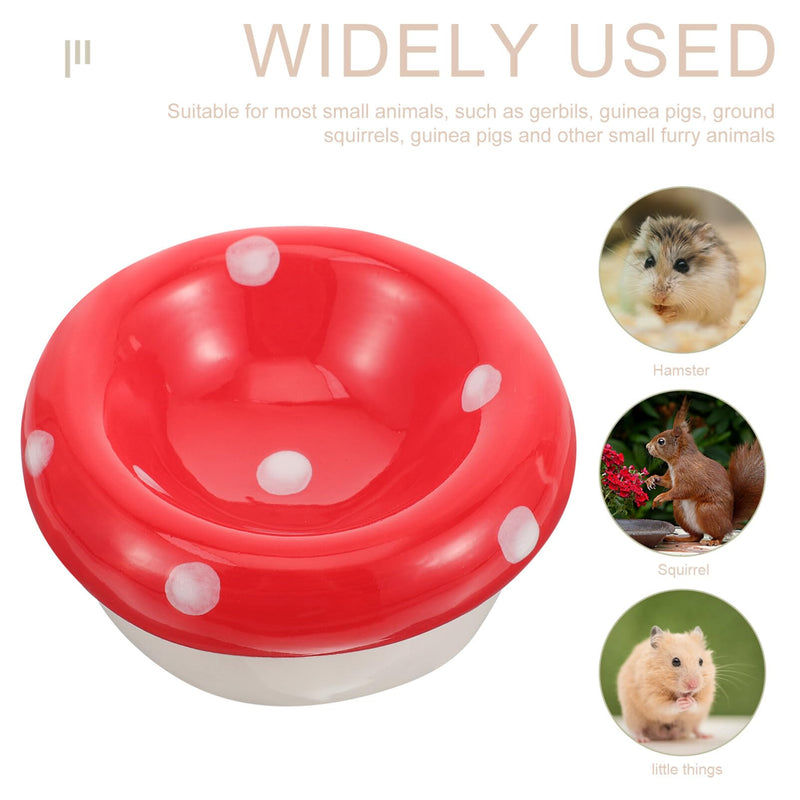 POPETPOP Hamster Mushroom Bowl - Ceramic Hamster Food Bowl Gerbil Water Feeding Dish Small Animal Bowl Container for Guinea Pigs Gerbil Mouse Rat Chinchilla