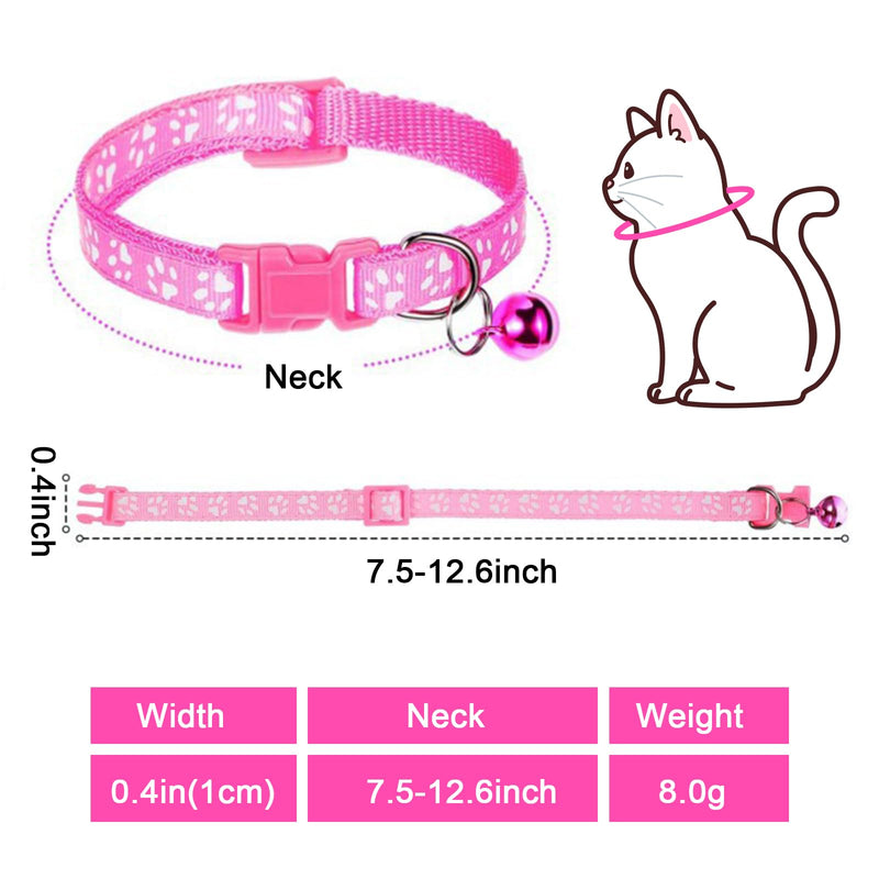 Dog Collar and Leash Set 3Pcs Puppy Collar and Leash Paw Print Whelping ID Collars Buckle Soft Nylon Litter Adjustable Pet Collar for Puppy Small Dogs Walking Training (Black Orange Blue) Black Orange Blue