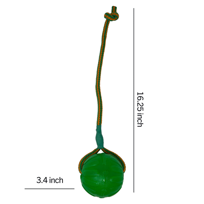 Starmark Everlasting Fun Ball on a Rope Dog Toy,Greens,Medium/Large - PawsPlanet Australia