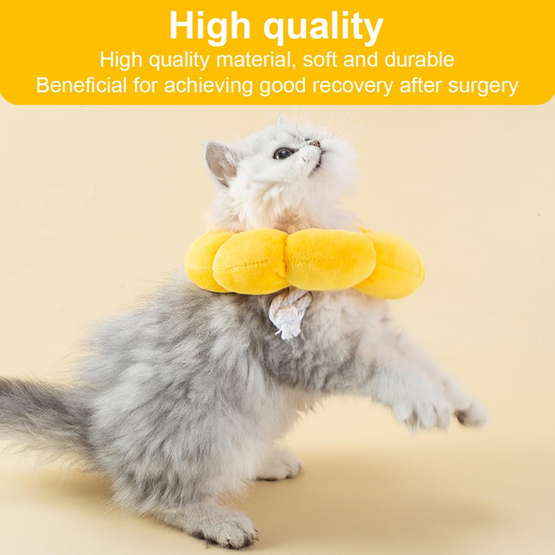 1 x Adjustable Soft Flowers Cat Recovery Collar Cone for Cats Small Dogs After Surgery and Injuries (M)
