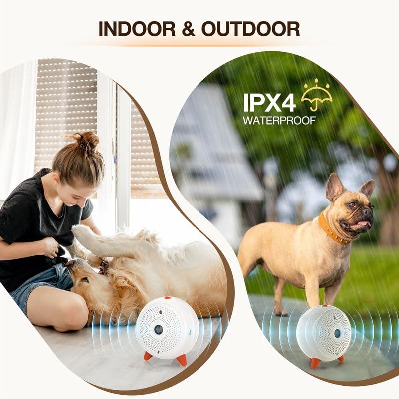 Anti Dog Barking Device, Ultrasonic Stop Dog Barking Automatic, Safe Anti Bark Device Outdoor, Rechargeable & Waterproof Dog Bark Stopper Deterrent Devices 33FT Range, for Puppy Large Small Dogs - PawsPlanet Australia