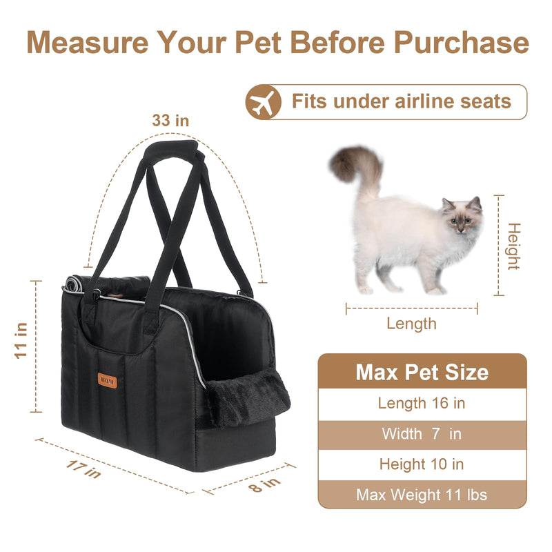 Dog Purse Carrier for Small Dogs Cats Rabbits Up to 15lbs, Lightweight Pet Sling Carriers with Crossbody Strap, Portable Puppy Soft Sided Tote Bag Carrier for Vet,Hiking,Travel Black - PawsPlanet Australia