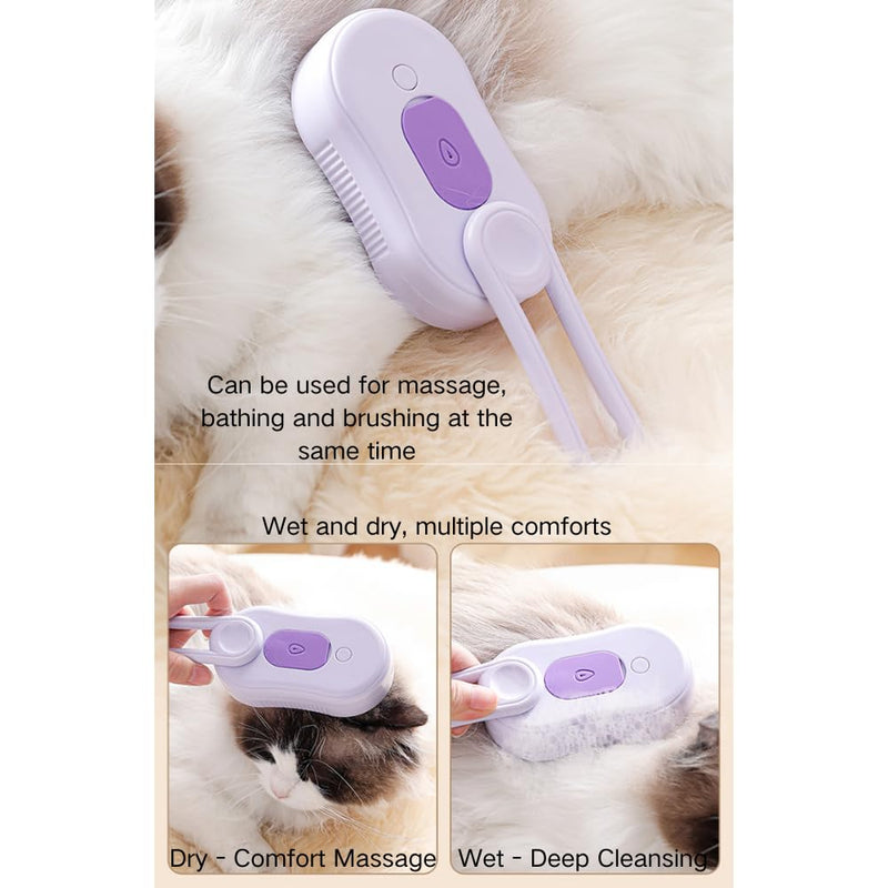 Cat Steam Brush, Cat Spray Comb, Pet Massage Shedding Brush, Rechargeable Silicone Steam Hair Brush, Multi-functional Cat And Dog Hair Brush,Cat Hair Steam Brush - PawsPlanet Australia
