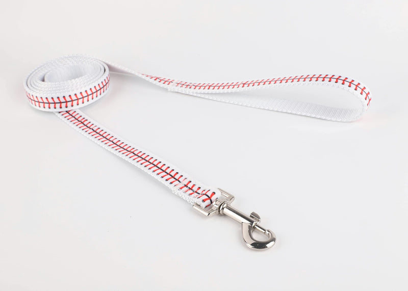 Baseball Dog Leash | Stylish Baseball Stitch Pattern Canine Leash with Secure Metal Clasp, Crafted from Strong and Durable Nylon | Ideal for Hounds, Puppies, Mutts, and More - PawsPlanet Australia