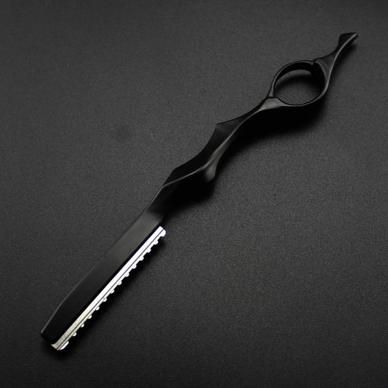 11Pcs Hair Styling Thinning Razor Set - 1 Razor, Thinning Comb, Texturizing Cutting Razor and 10 Replacement Stainless Steel Blades for Salon & Home Use (Black) Black - PawsPlanet Australia