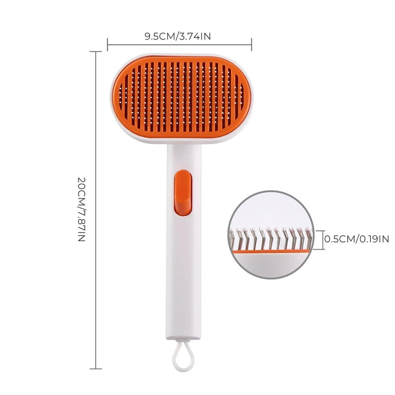 Cat Brush for Shedding with Release Button, Efficient Pet Hair Removal Tool for Indoor Cats & Dogs, Self-Cleaning Comb Grooming Brushes, White - PawsPlanet Australia