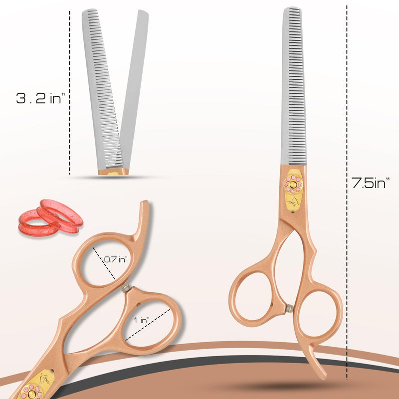Thinning Shear for Dogs-7.5” Professional Thinning Shear with 56 Teeth, Japanese Stainless Steel,Ergonomic Heavy Duty Sharp and comfortable Blender Scissor for Dog, Cats and other Animals Thinning scissors - PawsPlanet Australia