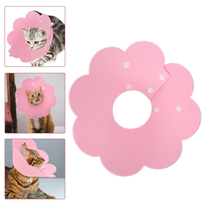 PRETYZOOM Adjustable Sponge Cat Collar Comfortable Neck Brace for Post-Surgery Recovery Lightweight Pink Pet Protective Collar Against Licking