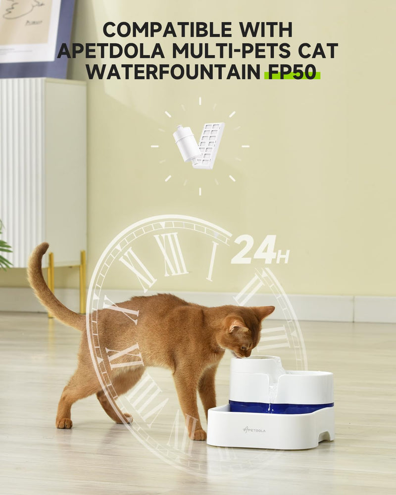 Dog Water Fountain Filter,2 Pack Ultra Reach Human Drinking Grade for Cat Fountain 101 fl oz, Replacement Filters with 4 Pack Activated Carbon Filters, Lifespan Up to 90 Days - PawsPlanet Australia