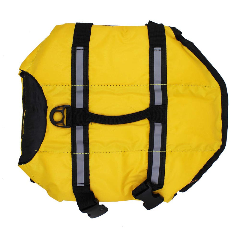 Dog Life Jacket Easy-Fit Adjustable Belt Pet Saver Swimming Safety Swimsuit Preserver with Reflective Stripes for Doggie (S, Yellow) S - PawsPlanet Australia